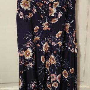 Black Floral Maxi Dress SZ S